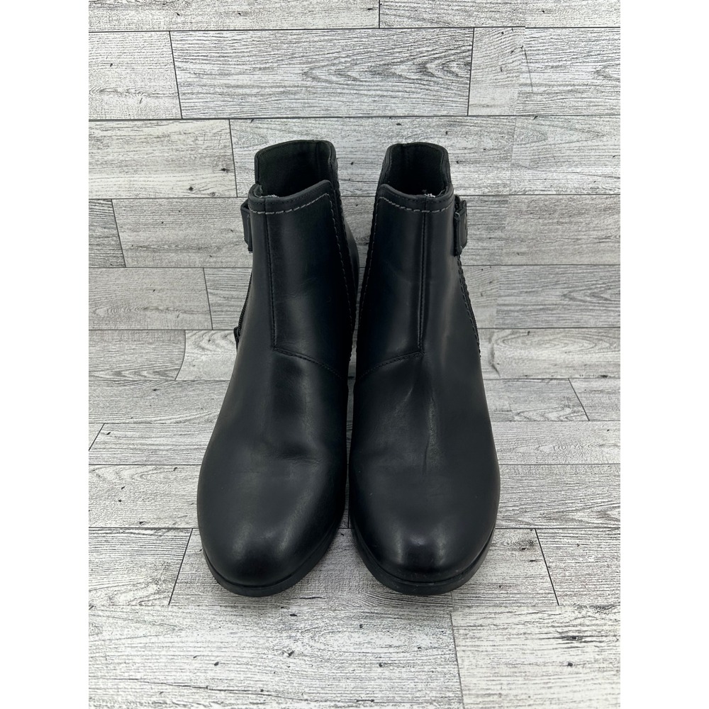 Clarks Collection Black Bayla Glow‎ Heeled Ankle Boots Women Size 9M